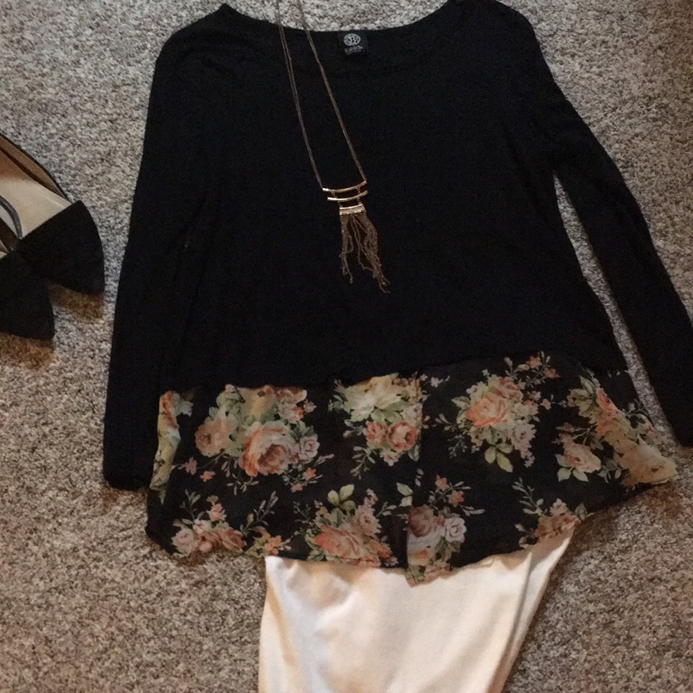 Layered look light sweater